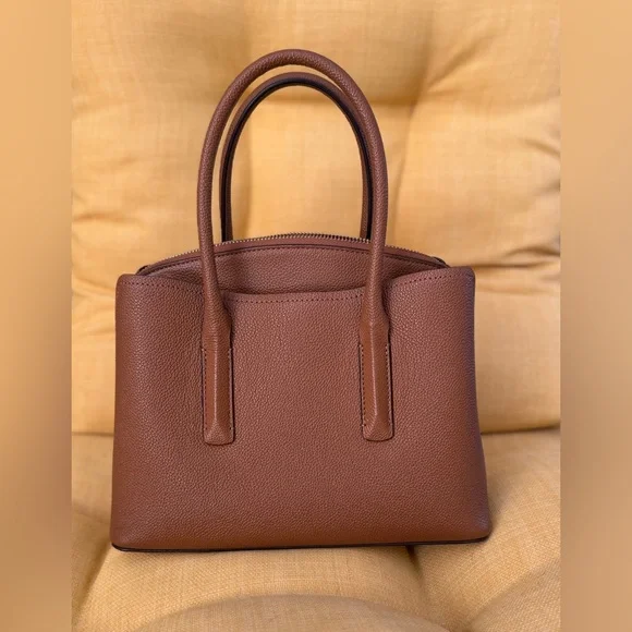 Kate Spade Medium Top Handle Satchel: Brown Leather w/ Removeable Shoulder Strap - Picture 7 of 13